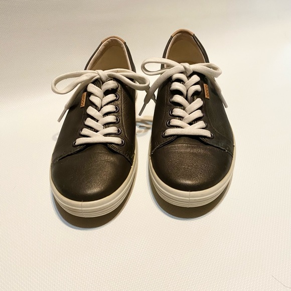 Ecco Soft 7 Sneakers Size 5 Wide Width EUC metallic deep green taupe color - Picture 8 of 14